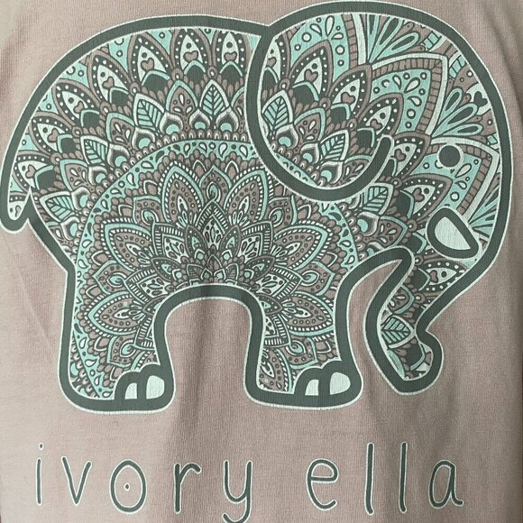 Ivory Ella - Long Sleeve Light Pink with Teal Paisley Logo - Size S - Picture 5 of 6